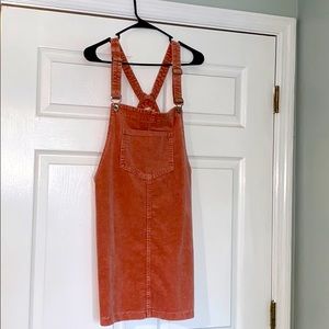 Dusty Pink Overalls Dress